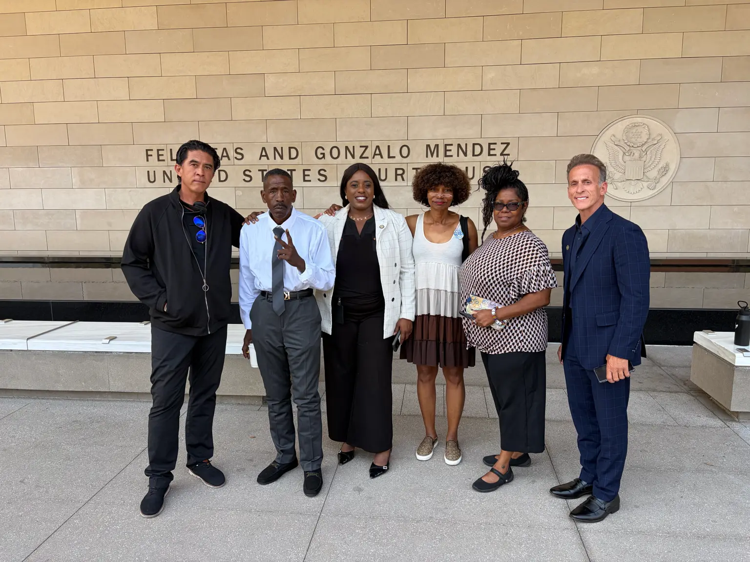 DO GOOD team in front of the Felicitas and Gonzalo Mendez United States Courthouse in Los Angeles